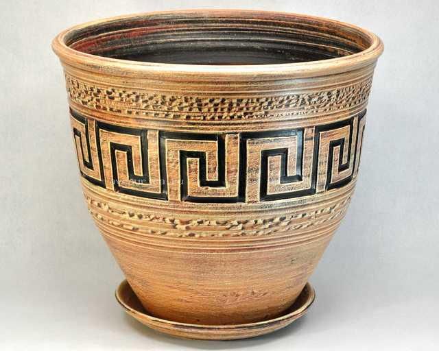 Горшок керамический Грузинский, коричневый, 55х48см, 60л; Россия