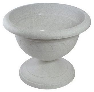 Вазон пластиковый низкий Колывань, мрамор, 26х13,5см, 3,4л; Россия