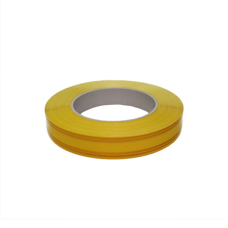 Лента пластик с золотой полоской, 2смх45м; Польша