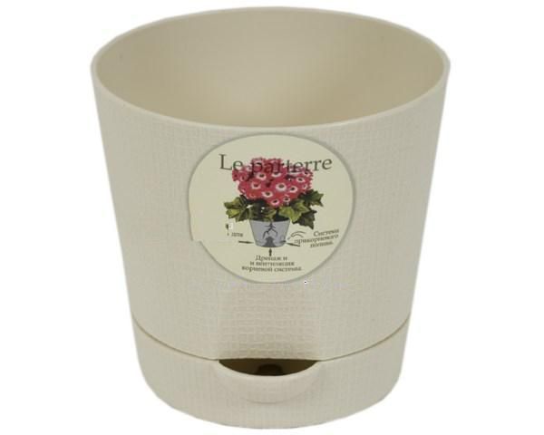 Кашпо пластиковое Классик, кремовое, 0,7л; Россия