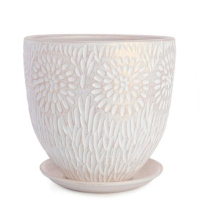 Горшок Астра бутон 2 24смх24см, 7,5л, бел/жемчуг/Сады Аурики