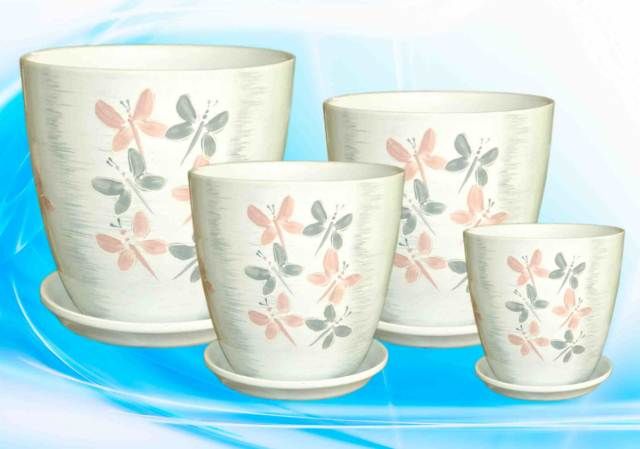 Горшок керамический Бутон Вальс 09 (2-й из набора) 15х15см, 2л; Россия