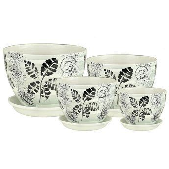 Горшок керамический Венеция роспись РС359 (2-й из набора), 16х12см, 1,4л; Россия