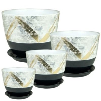 Горшок керамический Милан Паталь эстет РС581 (4-й из набора), 20х16см, 4л; Россия