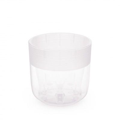 Горшок пластиковый Линель двойной с автополивом, прозрачный, 16х16см, 2,7л; Россия