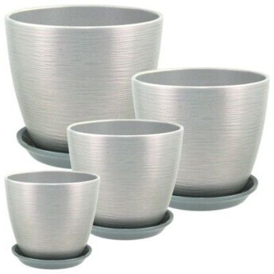 Горшок керамический Бутон Перламутр 675197 (4-й из набора), 21х21см, 5,4л, сирень; Россия