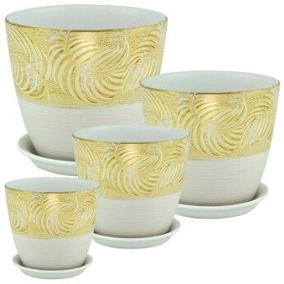 Горшок керамический Бутон Роспись Полеолит РС103 (2-й из набора) 15х15см, 2л; Сады Аурики