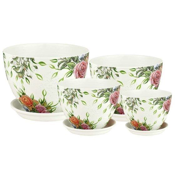 Горшок керамический Венеция Декупаж ДК336 (3-й из набора), 19х14см, 2,4л; Сады Аурики