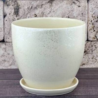 Горшок керамический Питон бежевый 716340 (3-й из набора), 18х16см, 2,5л; Россия