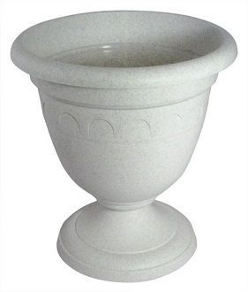 Вазон пластиковый высокий Колывань, мрамор, 26х21см, 5,6л; Россия