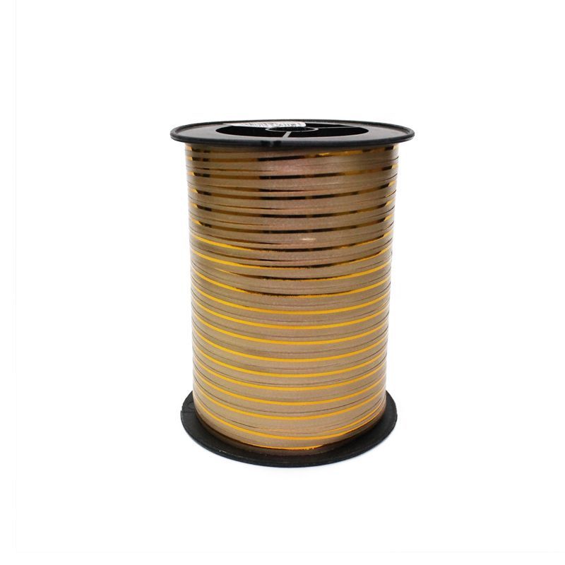 Лента в бобине пластик с золотой полоской, 5ммх225м; Польша