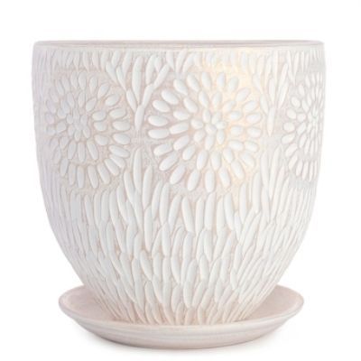 Горшок керамический Астра бутон 3 28х28,см,12л, бел/жемчуг; Россия