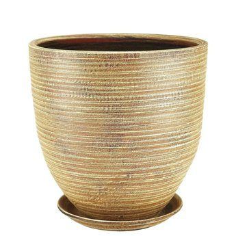 Горшок керамический Эко, бежевый, 32х34см, 20л; Россия