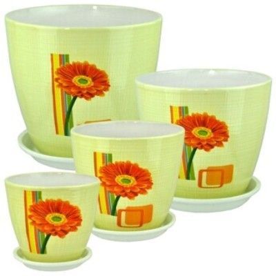 Горшок керамический Бутон Декупаж 680580 (3-й из набора) 18х18см, 3,8л; Россия