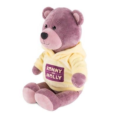 Игрушка м/н Мишка Ронни в толстовке, 21см, коричневый/желтый