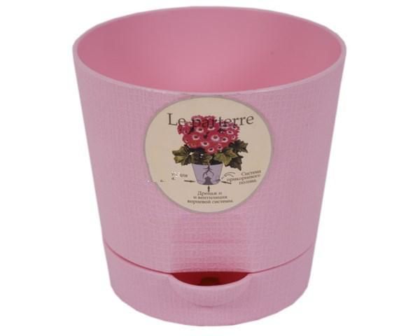 Кашпо пластиковое Классик, розовое, 0,7л; Россия