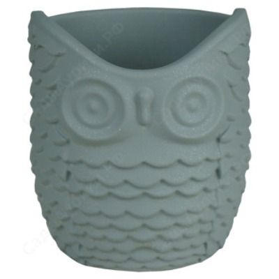 Горшок керамический Совушка 646661, серый 0,22л,  Россия