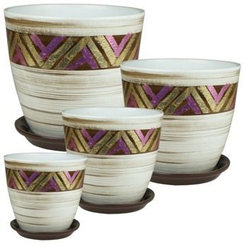 Горшок керамический Бутон Паталь тридо пояс 640959 (2-й из набора) 15х15см, 2л; Россия