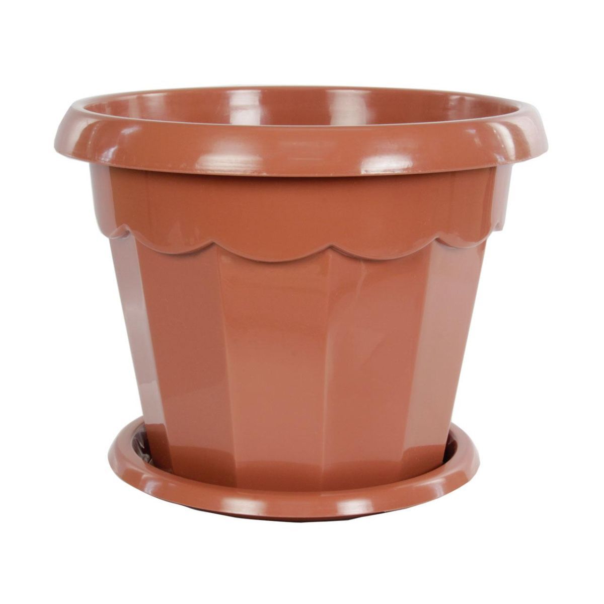 Горшок пластиковый Гармония, коричневый, 10х12см, 0,7л; Россия