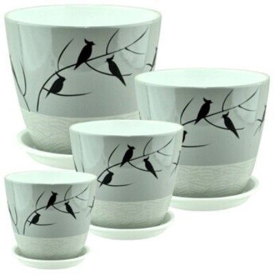 Горшок керамический Бутон РС166 Птицы (3-й из набора), 18х18см, 3,8л; Россия