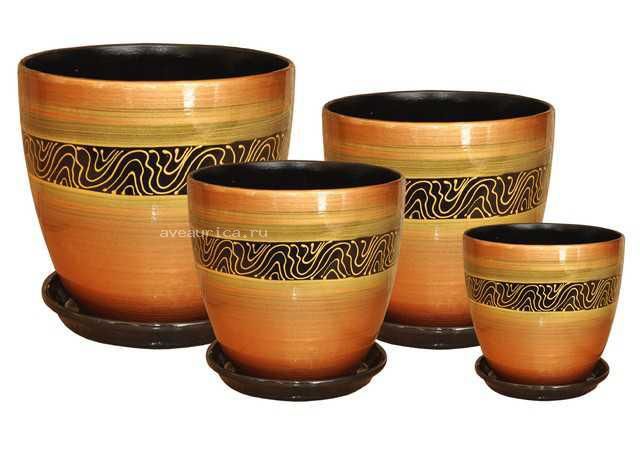 Горшок керамический Бутон сахара 277063 (4-й из набора), 21х21см, 6л; Россия