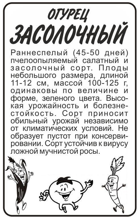 картинка Огурец Засолочный (белый пакет) 0,5г; Семена Алтая от магазина Флоранж