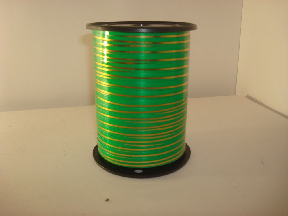 Лента в бобине пластик с золотой полоской, 5ммх225м; Россия