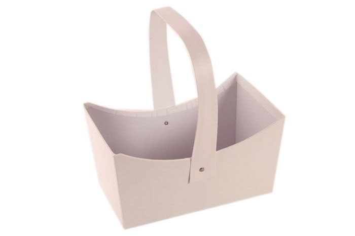 Коробка Лукошко для цветов, белая, 22х13х12см; Китай