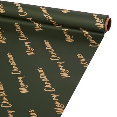 Бумага матовая Merry Christmas 60см/10м, зеленый; Китай