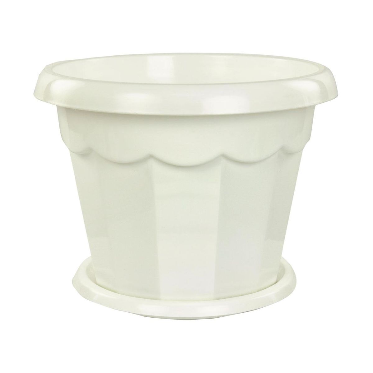 Горшок пластиковый Гармония, белый, 10х12см, 0,7л; Россия