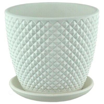 Горшок керамический бутон Грань 646142 (3-й из набора), 17х17см, 2,5л; Россия