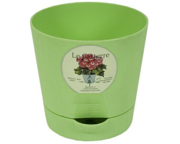 Кашпо пластиковое Классик, зеленое,  0,7л; Россия