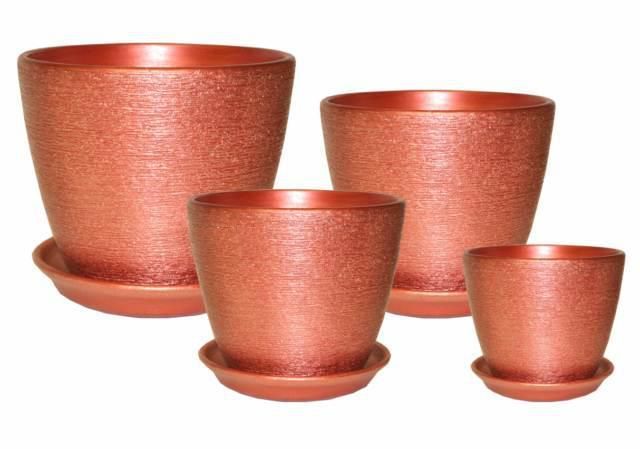 Горшок керамический Кассандра 347032 (2-й из набора), 13х12см, 1,3л; Россия