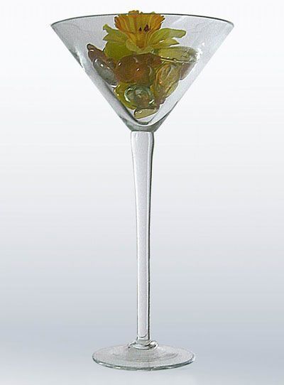 Ваза стеклянная  мартини на плитке Арамис, 16х26,5см, 0,45л; Россия