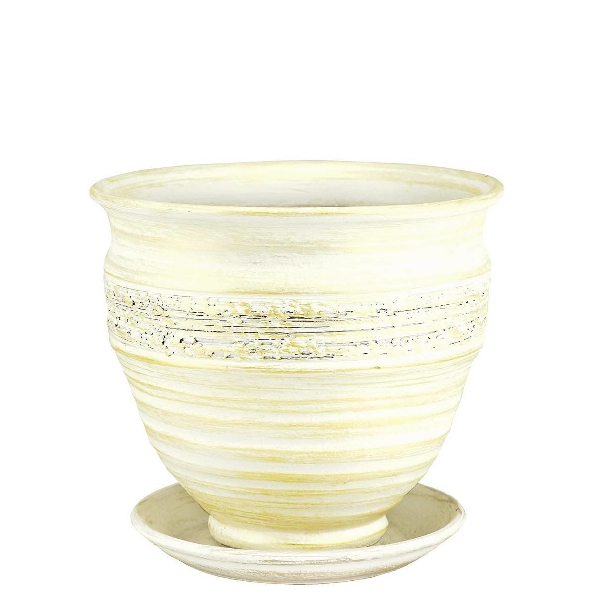 Горшок керамический Неаполь, белый, 26х23см, 7л; Россия