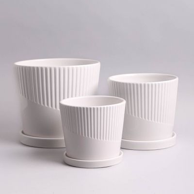 горшок Керамика 99216 №2 из 3-х 17х17см, белый; Китай