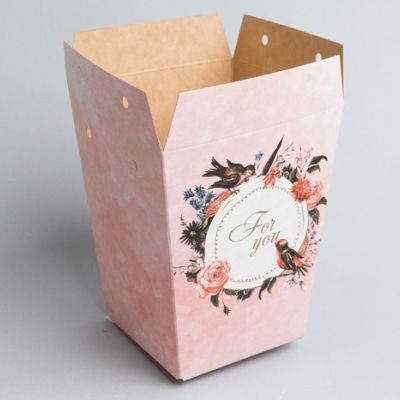 Сумка Плайм 94682  для цветов H150 D120/90 Розовая птица