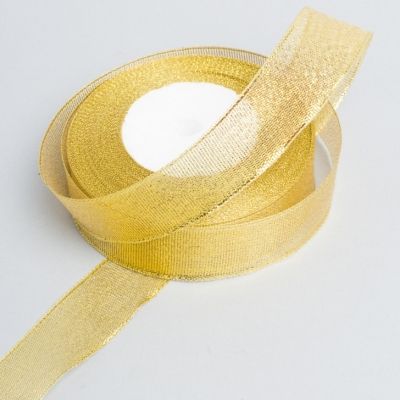 картинка Лента парча, 15мм/25у, золото; Китай от магазина Флоранж