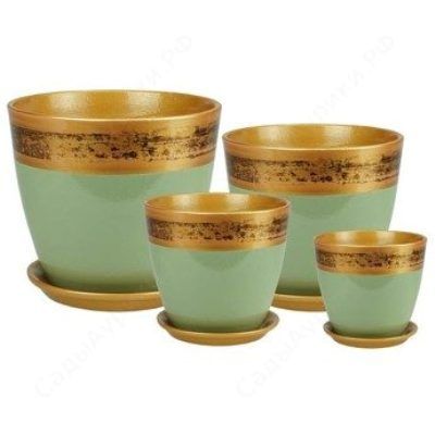 Горшок керамический Бутон Валенсия 592074 (3-й из набора) 18х18см, 3,8л; Россия