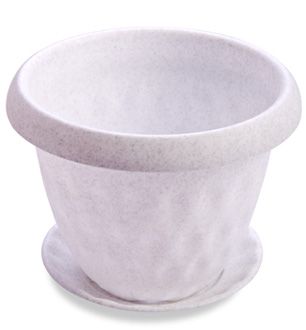 Горшок пластиковый Розетта мрамор, 14х10,9см, 0,9л; Россия