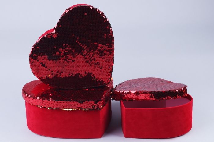 Коробка Сердце 69028 (3-й из набора) 24х20,5- Н7,5см; Китай