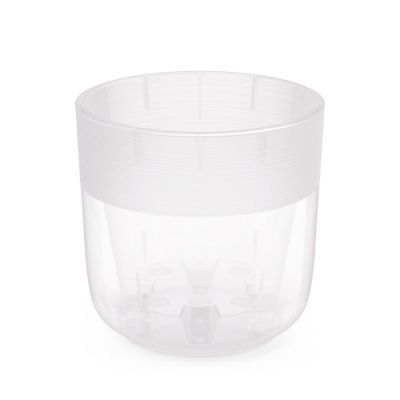 Горшок пластиковый Линель двойной с автополивом, прозрачный, 19х19см, 4,5л; Россия