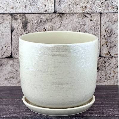 Горшок керамический цилиндр Галактика бежевый 715886 (3-й из набора), 18х16,5см, 3л; Россия