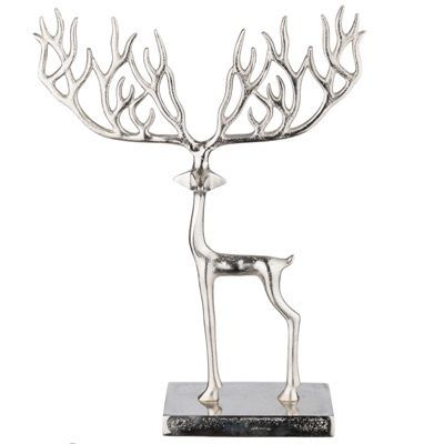 Фигура Олень (металл), 24,5x7,5xH33см, серебро