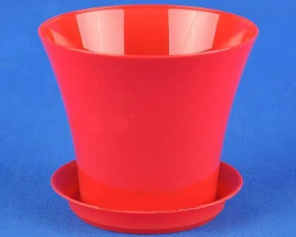 Горшок пластиковый Сити, красный, 11,5х10см, 0,7л; Россия