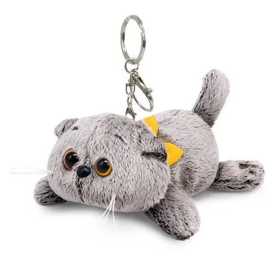 Игрушка Брелок Кот Басик с бантиком лежачий Kta-001