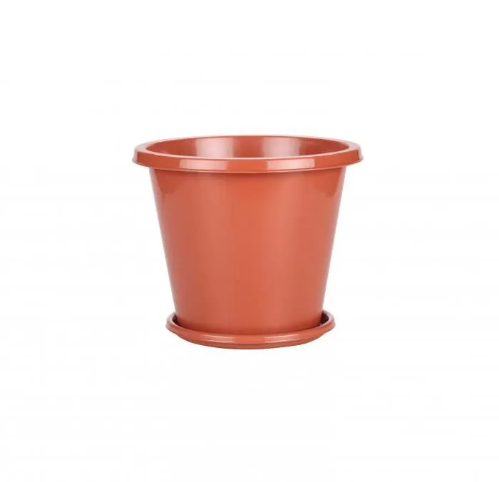 Горшок пластиковый Эконом, коричневый,, 21,5х17,5см, 3л; Россия