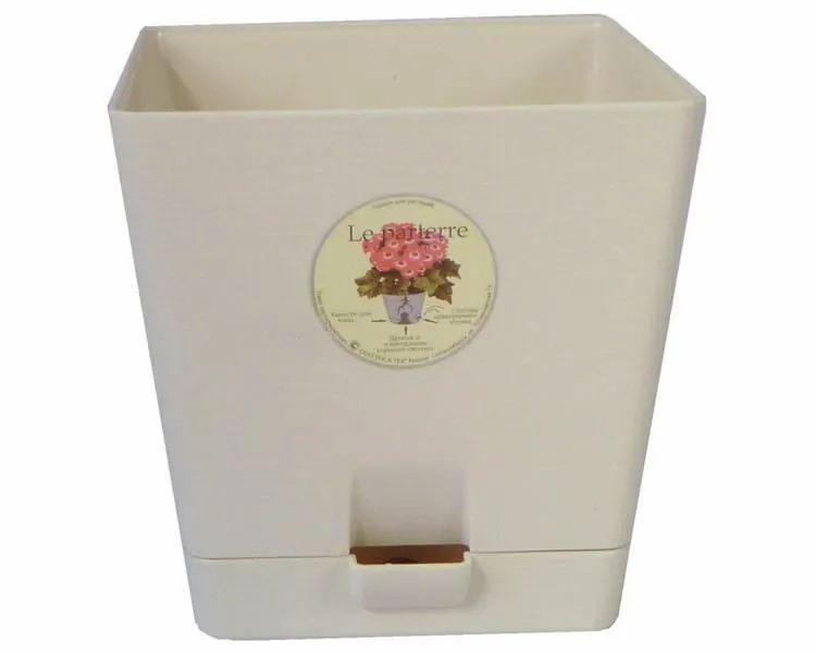 Кашпо пластиковое Квадрат, 17х14см, 3л; Академия цветоводства