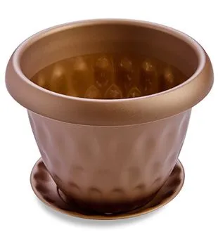 Горшок пластиковый Розетта золото, 34х26,5см, 13л; Россия