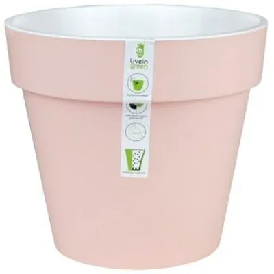 Горшок пластиковый Протея, розово-белый, 20х18,5см, 3,7л; Россия